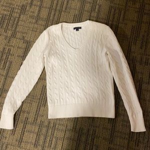 Tommy Hilfiger White Cable Knit Sweater